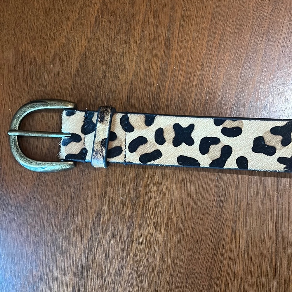 Free People Leopard Print Belt - S/M